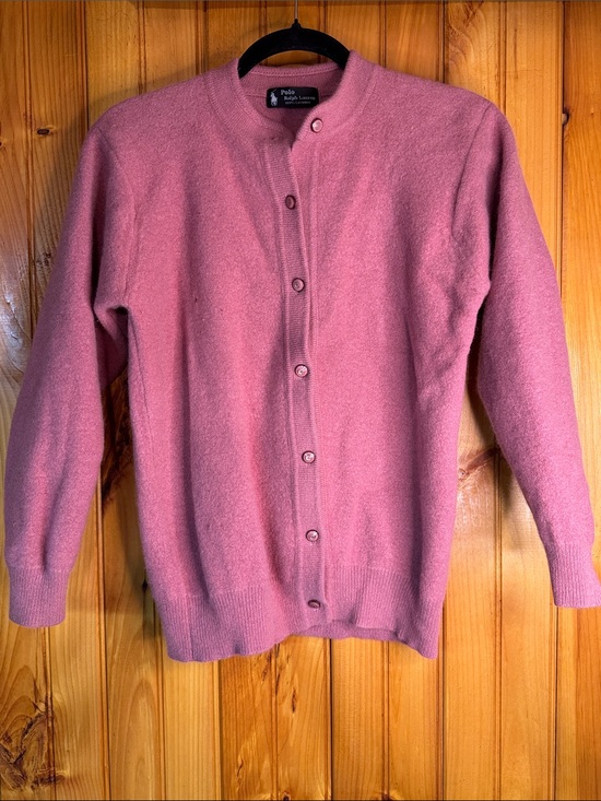 Polo Ralph Lauren Sweaters - Polo by Ralph Lauren Vintage Black Label Dusty Rose Button-Up Cashmere Cardigan
